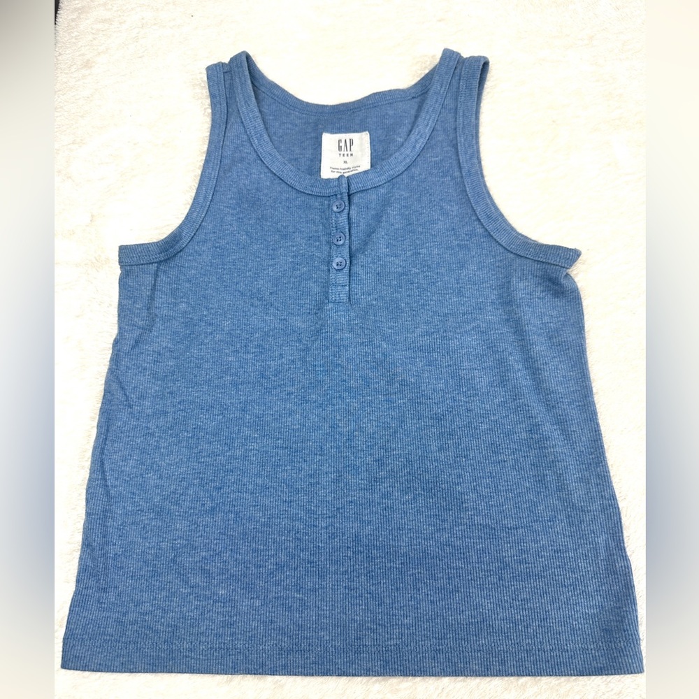 Gap Teen Girls heathered blue Crop top tank top sz XL